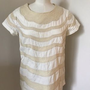 Anthropologie Matty M Cream Cotton Blouse